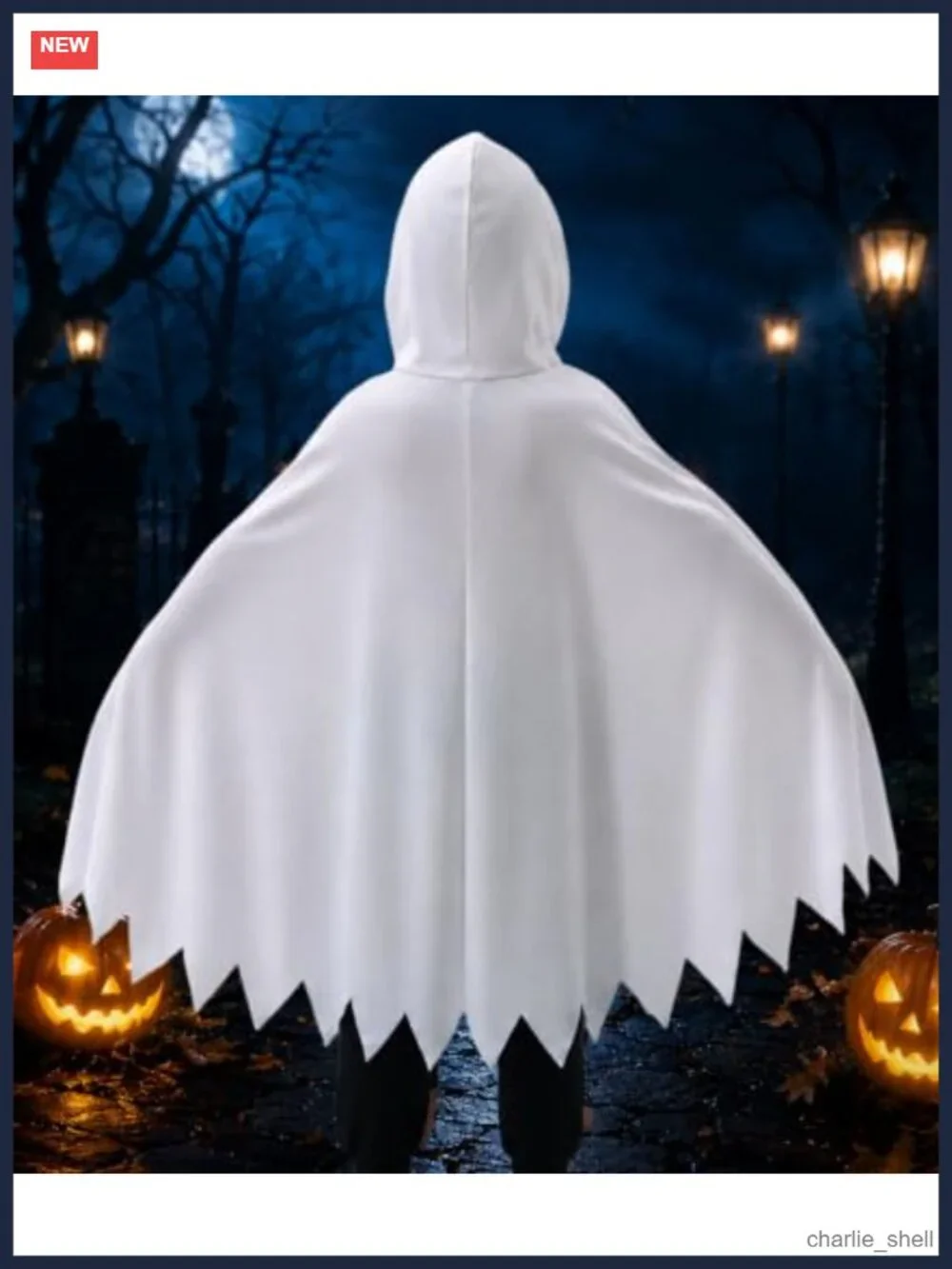 Kids Ghost Costume Hooded Cape Glow in the Dark Halloween Dress Up